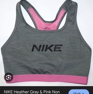 Nike Gray Sports Bra with Pink Trim